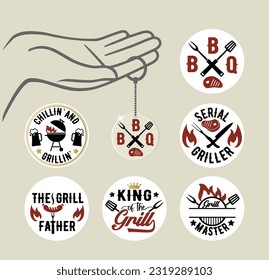 Fun barbecue and grill inscription. Lettering for t shirt, poster, card. Funny BBQ concept with t-shirt mockup. Vector illustration