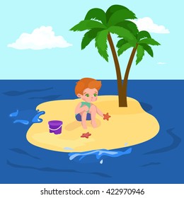 Fun at beach. Happy kids plaing sand around water