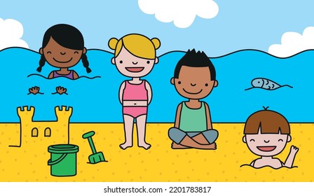 Spaß am Strand, Vektorgrafik