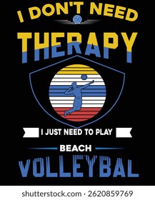Fun Beach Volleyball Graphic Tee Design for Fans