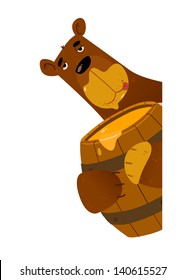 Fun bear with honey