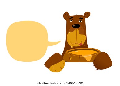 Fun bear with honey