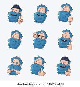 fun beard man, set 1