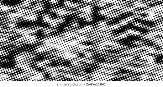 fun beautiful black and white shadow halftones retro pop art funky urban colorful comic book. Dotted halftone gradient texture. Vanishing polka dot background.