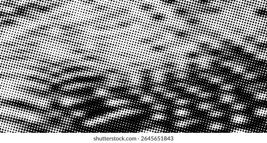 fun beautiful black and white shadow halftones retro pop art funky urban colorful comic book. Dotted halftone gradient texture. Vanishing polka dot background.