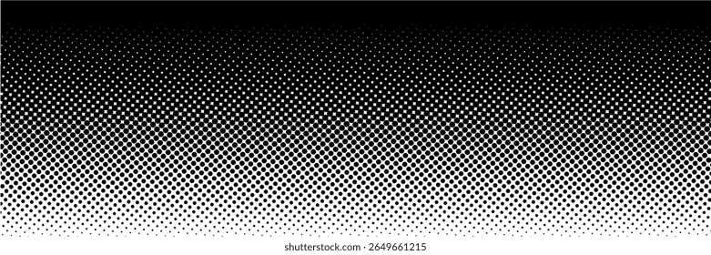 fun beautiful black and white shadow halftones retro pop art funky urban colorful comic book. Dotted halftone gradient texture. Vanishing polka dot background. 