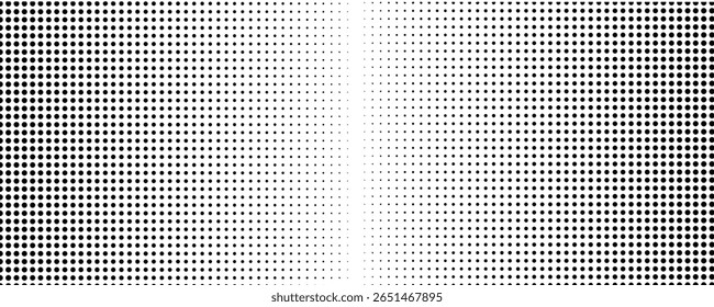 divertido lindo preto e branco sombra meio tons retro pop art funky urbano colorido quadrinhos. Textura de gradiente de meio-tom pontilhado. Plano de fundo de ponto de polca de fuga. Backgro do padrão de gradação de pontos de repetição