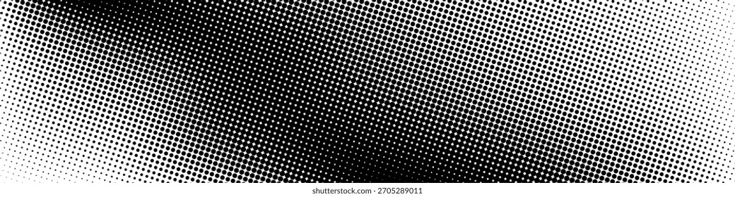 fun beautiful black and white shadow halftones retro pop art funky urban colorful comic book. Dotted halftone gradient texture. Vanishing polka dot background. Repeating dots gradation pattern backgro