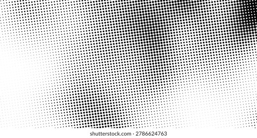 fun beautiful black and white shadow halftones retro pop art funky urban colorful comic book. Dotted halftone gradient texture. Vanishing polka dot background. Repeating dots gradation pattern backgro