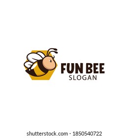 Fun bee logo design template