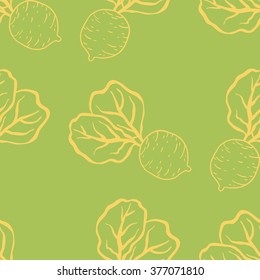 Fun beetroot and radish seamless vector pattern