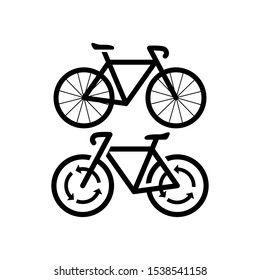 fun bike icon in trendy flat design