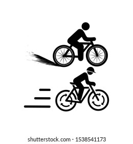 fun bike icon in trendy flat design