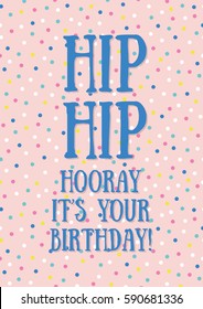 Fun Birthday Card with confetti. Vector illustration.

