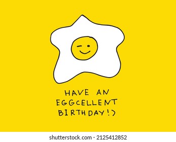 Fun birthday card with egg
