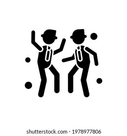 Fun Black Glyph Icon. Office Party. Entertainment For Company Team. Workplace Celebration. Event At Work. Core Corporate Values. Silhouette Symbol On White Space. Vector Isolated Illustration