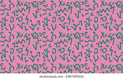 Fun black line doodle seamless pattern. Creative minimalist style art background for children or trendy design with basic shapes. Simple childish scribble backdrop.