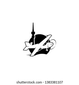fun black modern design idea aviation logo airplane business