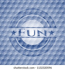 Fun blue polygonal badge.