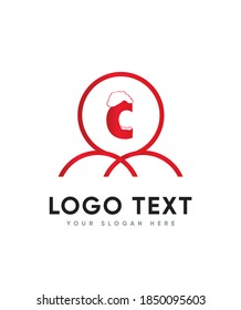 A fun and bold decorative snow themed letter type C logo template, Vector logo for business and company identity 