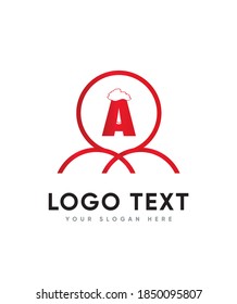 A fun and bold decorative snow themed letter type A logo template, Vector logo for business and company identity 