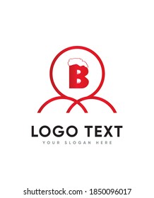 A fun and bold decorative snow themed letter type B logo template, Vector logo for business and company identity 
