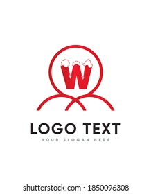 Ein spaßiger und feiner Schneeflocker mit Schneemöglichkeiten, Logo des Typs W, Vektorlogo für Unternehmen und Firmenidentität 