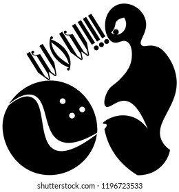 fun bowling ball, wow funny minimalist typography