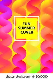 Fun bright orange and yellow abstract summer banner, card, flyer, cover. Invitation to childrens party. Vector illustration