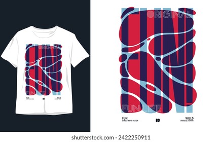 fun bubble effect.  streetwear design t-shirt design, poster, typography. Vector illustration, symbol, gradient color.