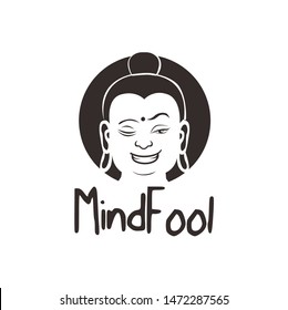 fun buddha character logo design