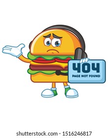 fun burger cartoon character mascot design vector