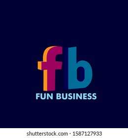 fun business logo icon with F and B initial letter,  icon vector illustration. social media vector icon,