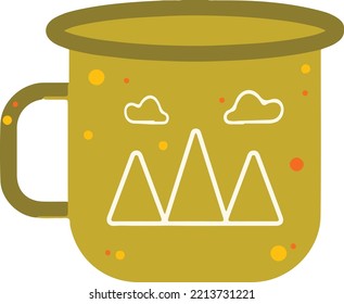 Fun camping mug mano dibujado en el campamento de verano