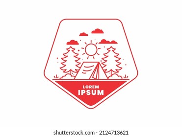 Fun camping with tent illustration design