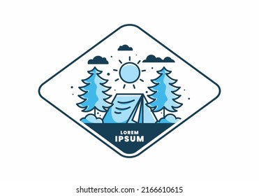 Fun camping with tent illustration design