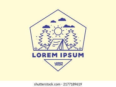 Fun camping with tent illustration design