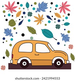 fun car illustration design for children