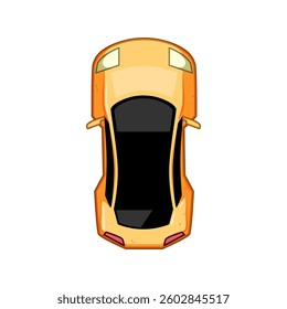 fun car top view cartoon. ride electric, battery model, miniature collectible fun car top view sign. isolated symbol vector illustration