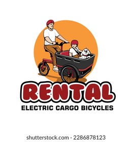 fun cargo bike illustration vector