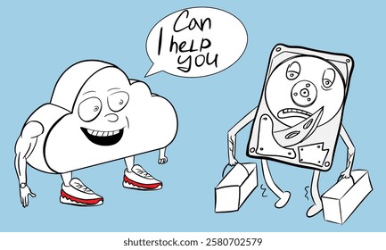 A fun caricature on the topic of cloud storage.