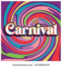 Divertida celebração de carnaval. Mascarar festa com dançarinos de samba no Brasil. Conceito de Carnaval. Ilustração de vetor plano.