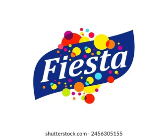 Fun carnival and fiesta holiday party event symbol with vector confetti and bright color fireworks, festive sparkles and firecrackers. Summer festival , birthday fiesta party, street fete and carnival