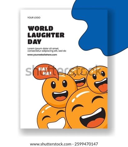 Fun Cartoon Background for World Laughter Day Social Media Vertical Poster Content