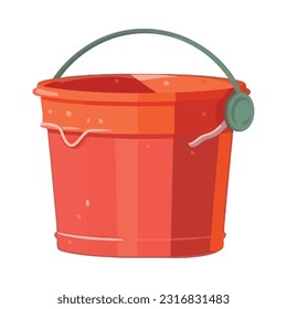 Fun cartoon bucket icon design isolated