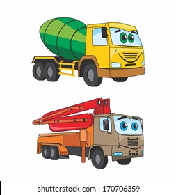 Fun cartoon cars which are used in construction