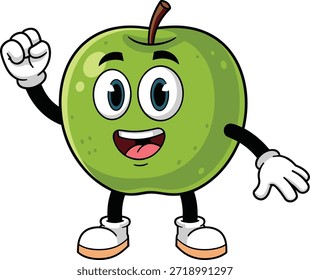 Divertidos personajes de dibujos animados de diferentes frutas con caras sonrientes y poses animadas. Alegría, fruta, comida, saludable, en forma, fresco