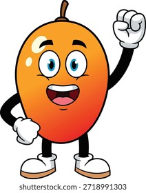 Divertidos personajes de dibujos animados de diferentes frutas con caras sonrientes y poses animadas. Alegría, fruta, comida, saludable, en forma, fresco