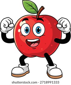 Divertidos personajes de dibujos animados de diferentes frutas con caras sonrientes y poses animadas. Alegría, fruta, comida, saludable, en forma, fresco