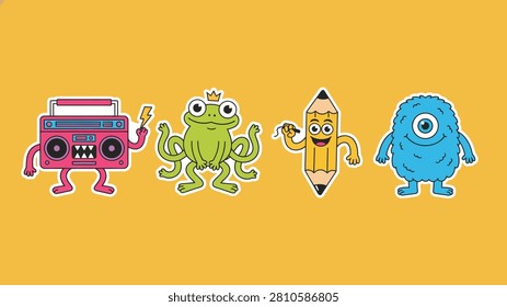 Fun cartoon characters including